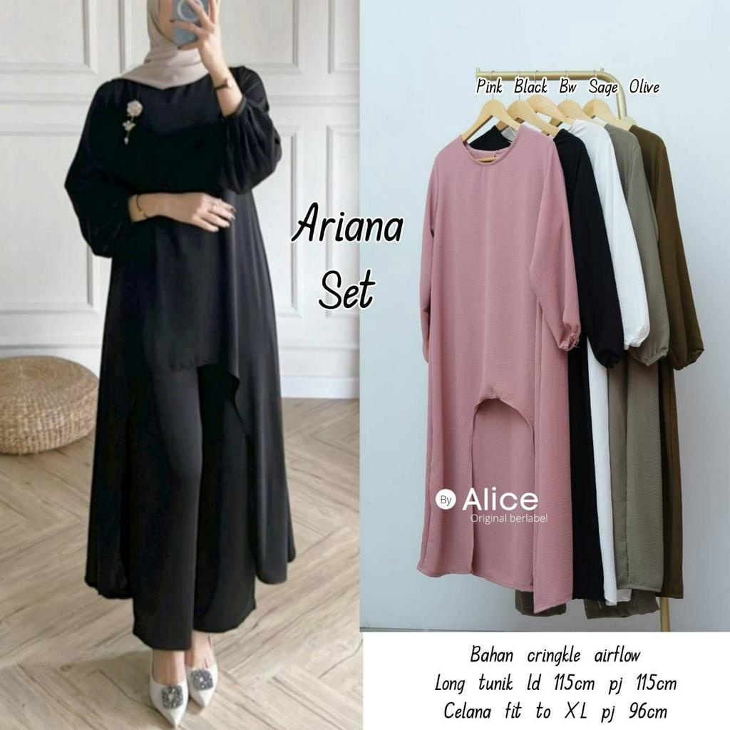 ARIANA ONESET / 29.9 / BAHAN CRINGKEL AIRFLOW / LD 115 CM / SETELAN WANITA ALLSIZE FIT TO XXL / ALICE