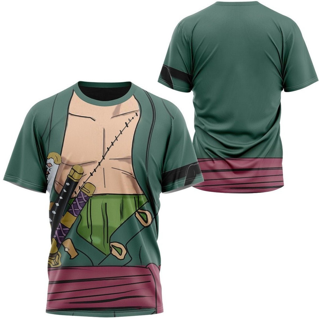 Tshirt Roronoa Zoro Body Cosplay Dryfit Fullprint Anime Manga One piece Premium Unisex