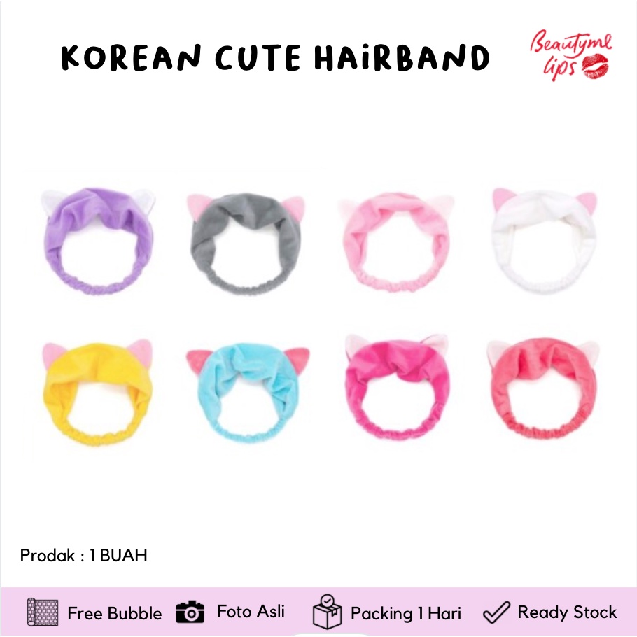 Karet Pembersih Muka / Korean cute hairband wash face makeup hair band hair accessories / kitty band