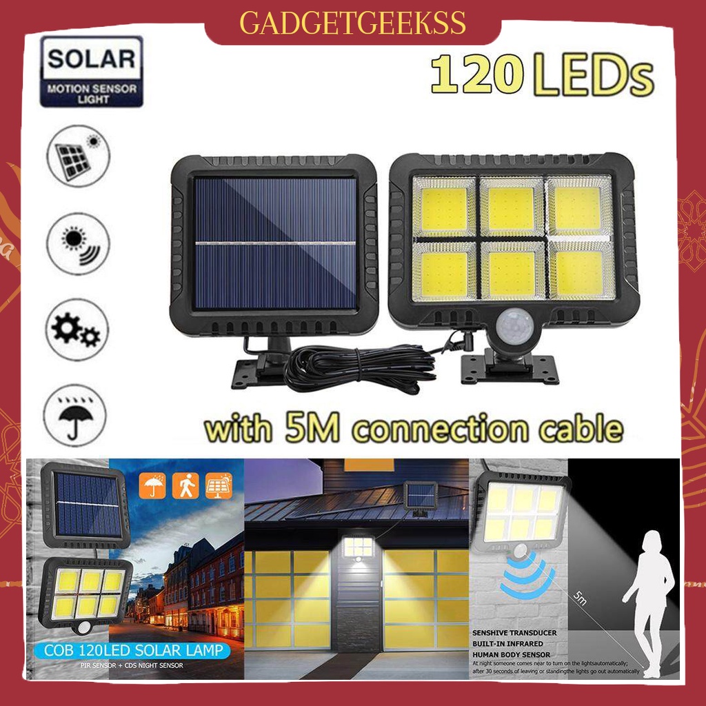 Lampu Solar Sensor Gerak Tenaga Surya LED Outdoor COB 120 LED