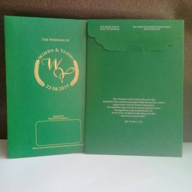 

Undangan Hardcover Satuan (min. 5 pcs) Plus Amplop