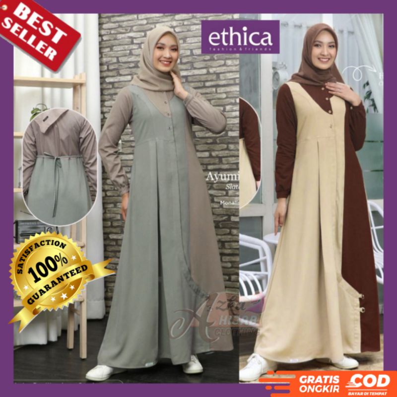BAJU GAMIS TERBARU 2022 / AYUMI 252 ETHICA / GAMIS SIMPLE ELEGAN / DRESS GAMIS MODERN / GAMIS REMAJA
