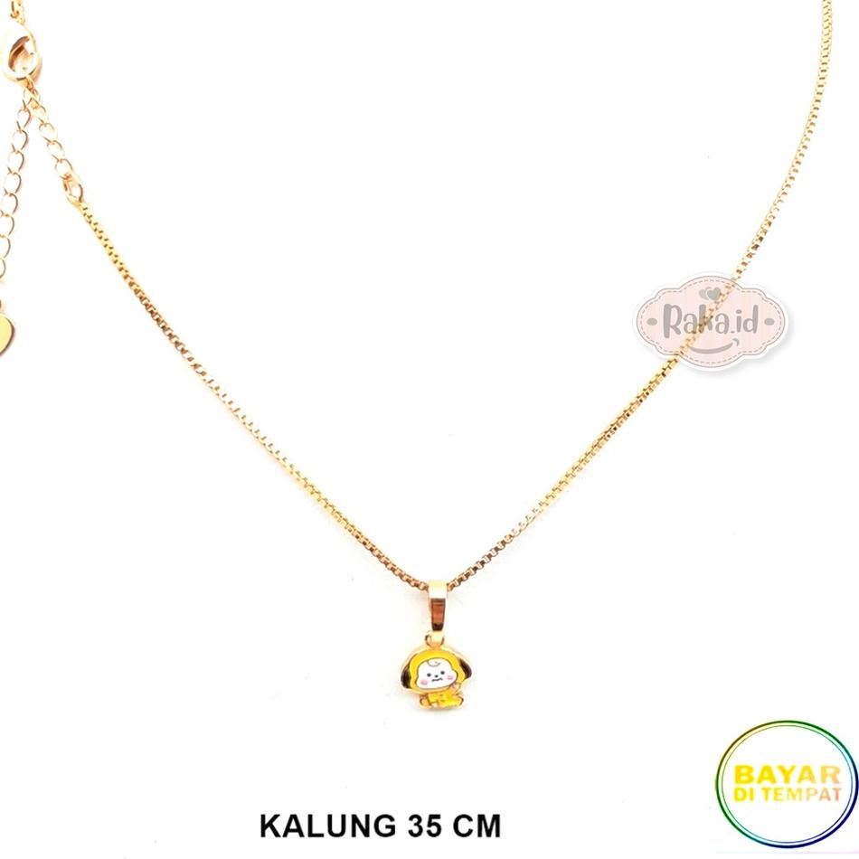 Diskon Merakyat Kalung Anak Rantai Italy Motif BT21 Chimmy Perhiasan Cantik Anak Lapis Emas 18k 819