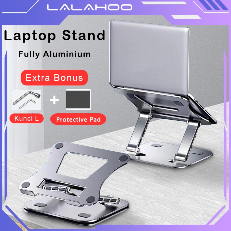 Aluminium Laptop Stand Holder Dudukan Lipat  Liftable Tablet Pendingin Meja Laptop Dapat Disetel Multi-sudut JL