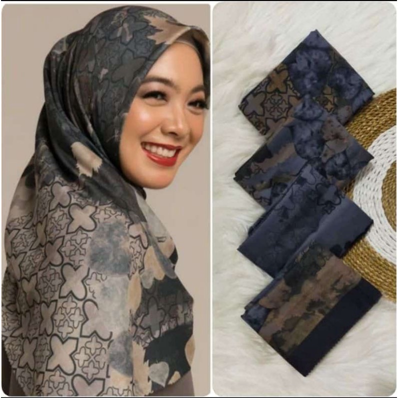 HIJAB Voal Premium Motif Segi empat , Hijab Square Printing (20 MOTIP) laser cut-MH 246