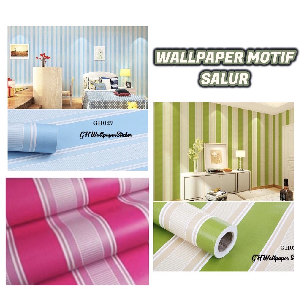 ￼Wallpaper Stiker Dinding Motif Salur 45cm x 9-10m