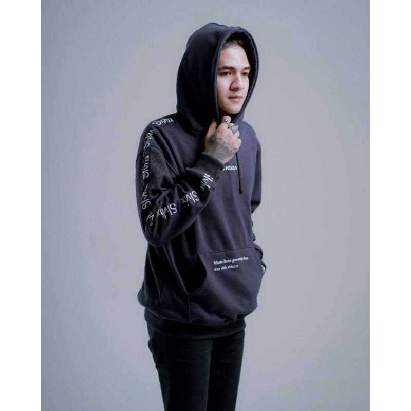 Sweater Hoodie 3D Sweater Pria Sweater Salviohexia Sweater Salvio Unisex Hitam