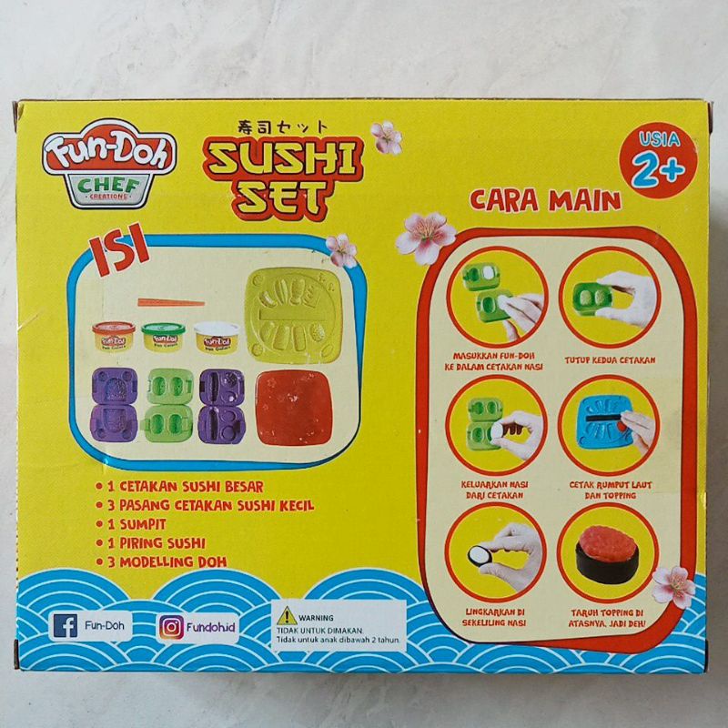 Mainan Malam Plastisin Fundoh Sushi Set 28065