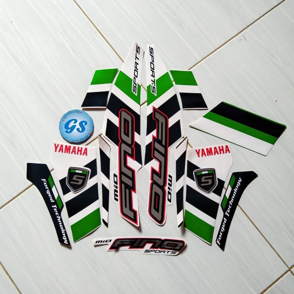 Striping Stiker Motor Yamaha Fino Sporty 2014 Hijau