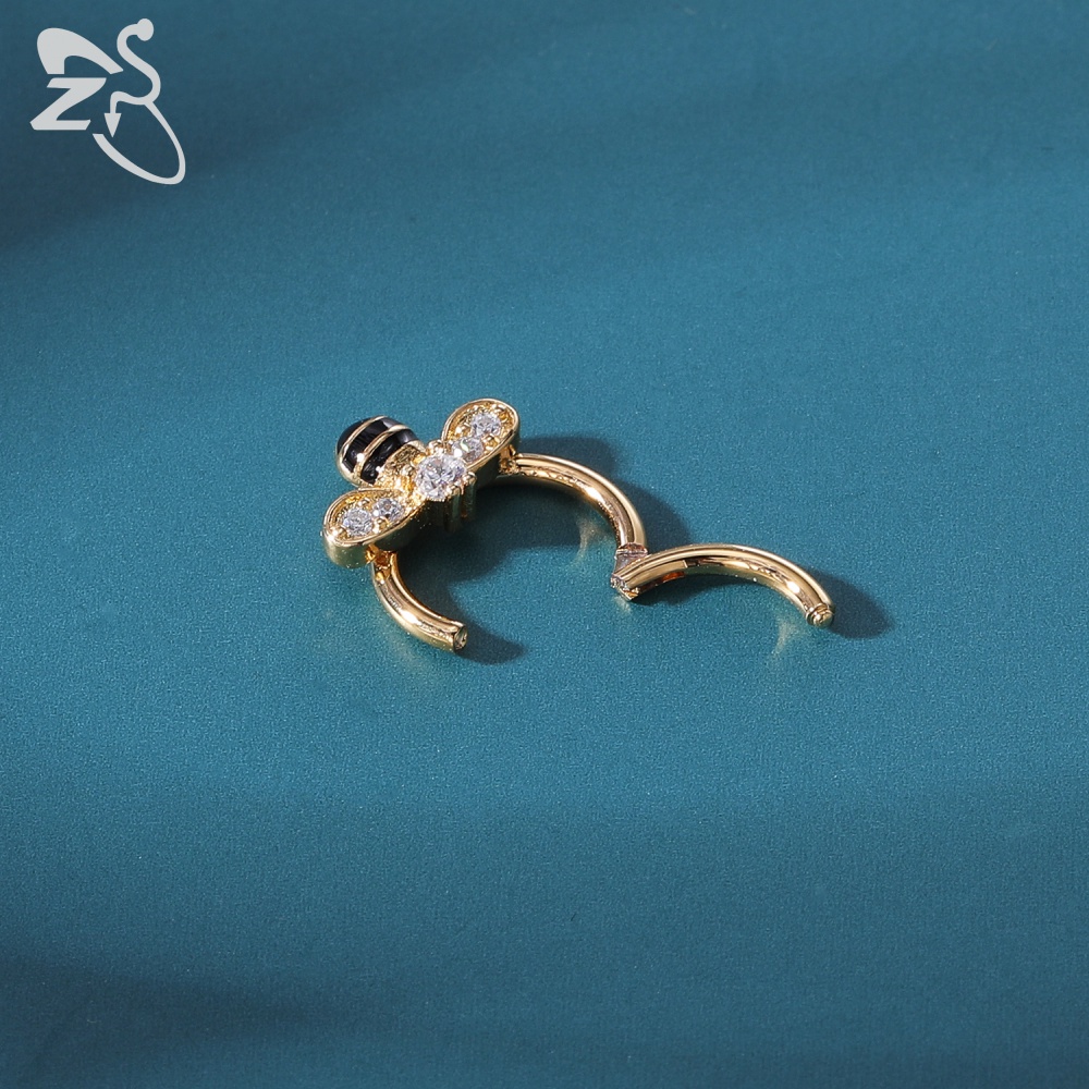 1pc Anting Tindik Hidung / Telinga Desain Kelelawar / Lebah / Ular Bahan Stainless Steel 16g