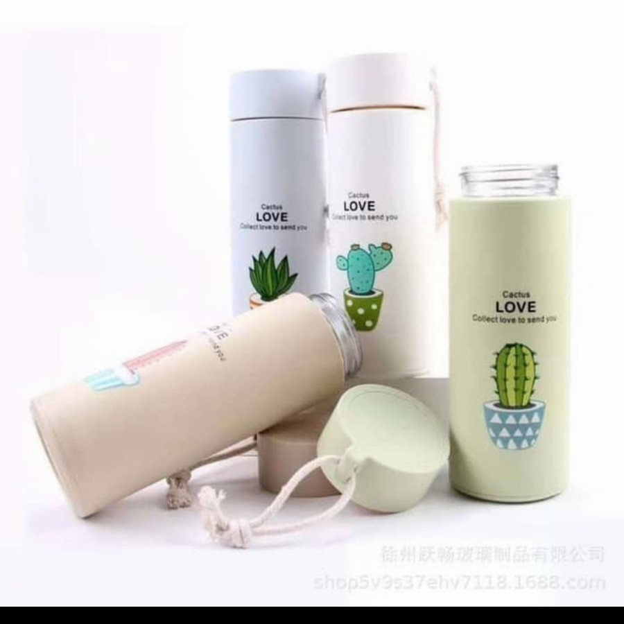 Botol Minum Kaktus Kaca Souvenir Termos Tumbler My Bottle Cactus Kado