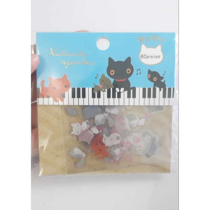 80 pcs sticker Rilakkuma dan Kutusita nyanko