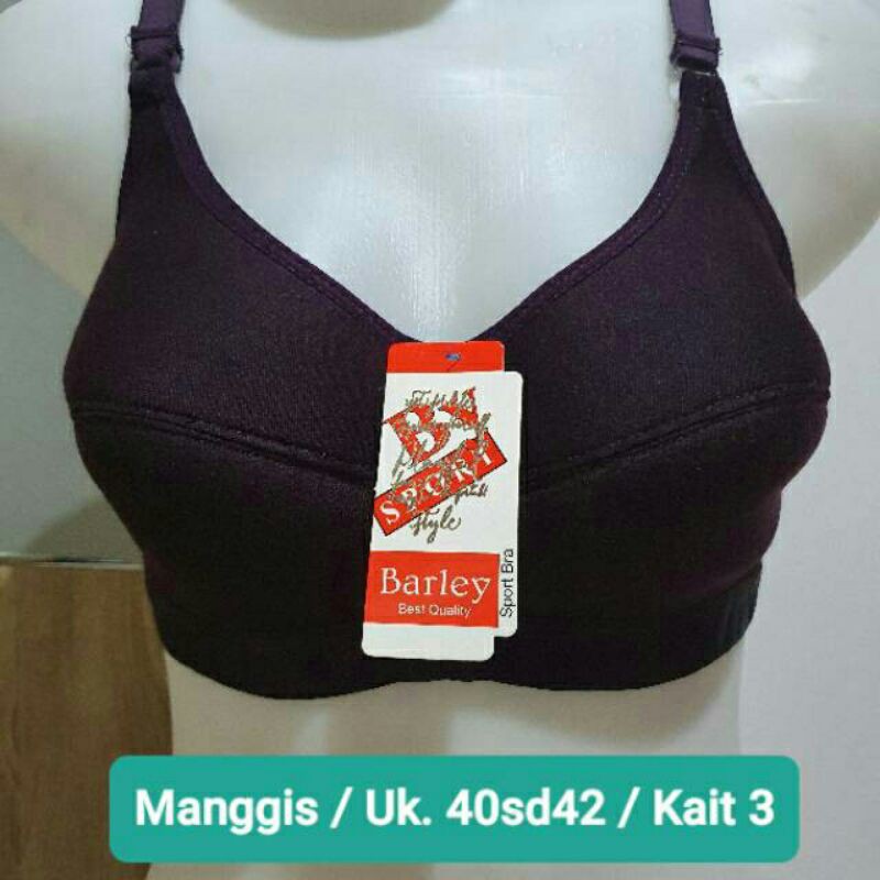 Sport bra JUMBO Barley 40/42, Bra pola karet bawah kait hak 3, Garansi TERMURAHHH