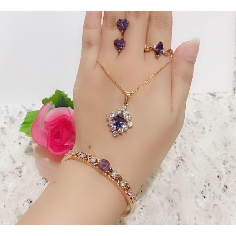 set giok asli permata giok warna ungu 88