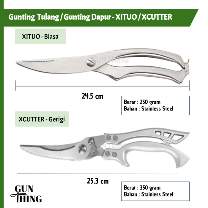 Gunting Tulang Daging Dapur / Bone Scissors Stainless Steel XITUO / XCUTTER