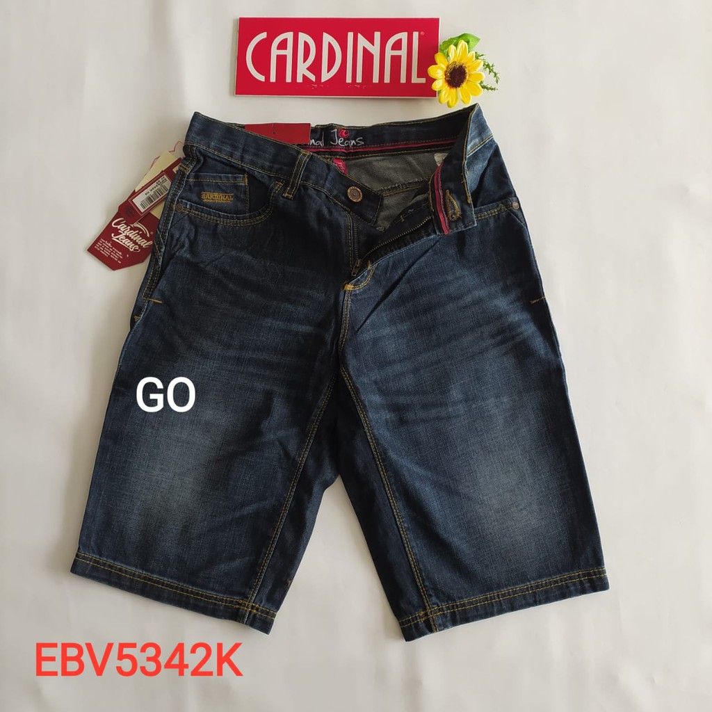 gof CARDINAL EBV Celana Pendek Jeans Bermuda Casual Sobek Slimfit Reguler Fit Cowok Dewasa