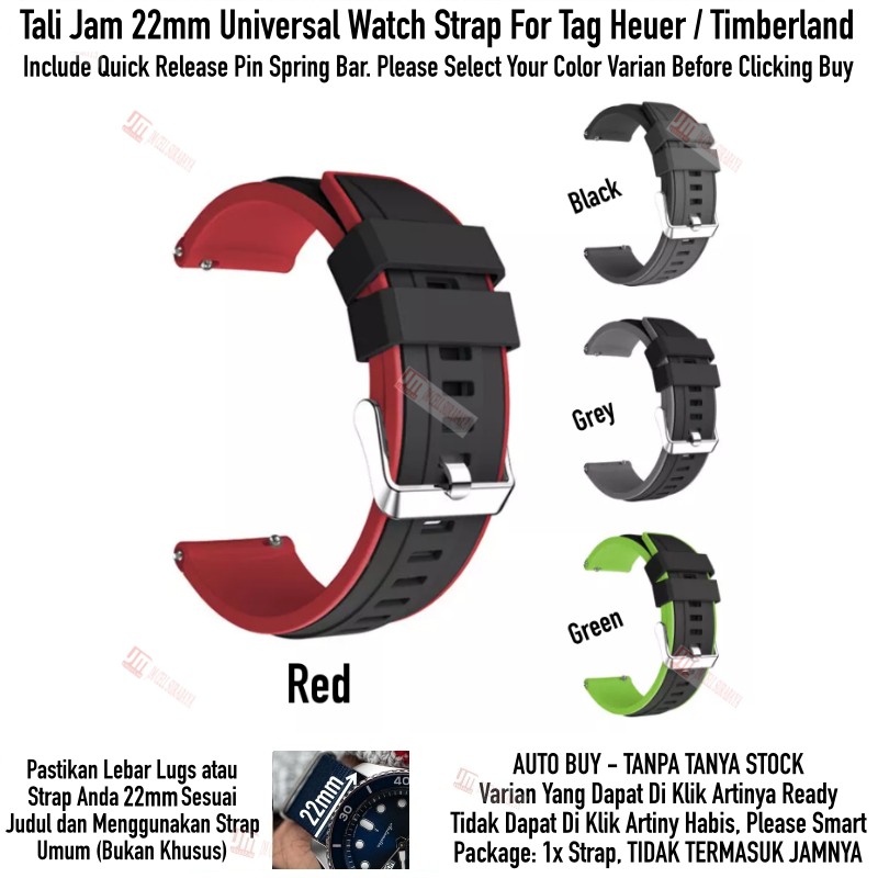 SSR Tali Jam 22mm Watch Strap Tag Heuer / Timberland - Rubber SIlikon Sporty
