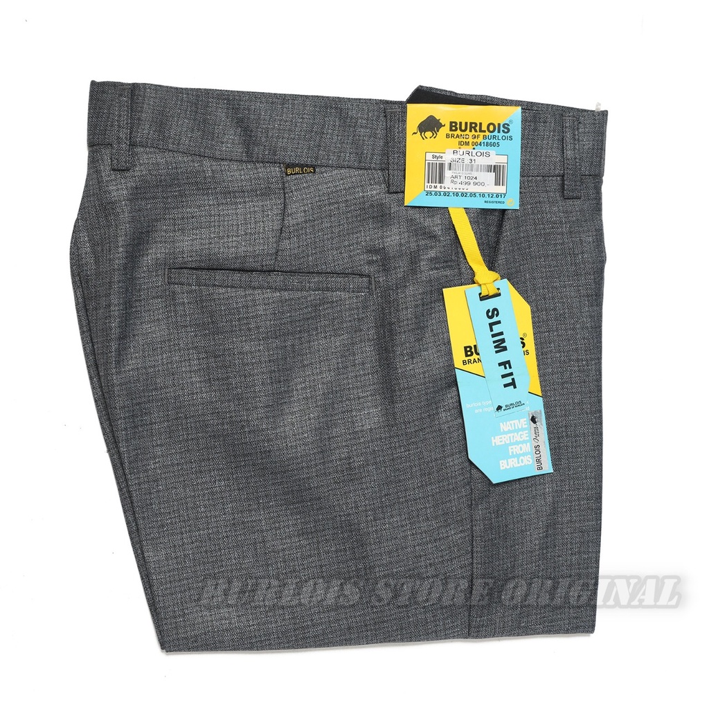 Burlois Celana Panjang Formal Slimfit Kantoran Mengkilat Super Dark Gray Light Dark Gray Trouser