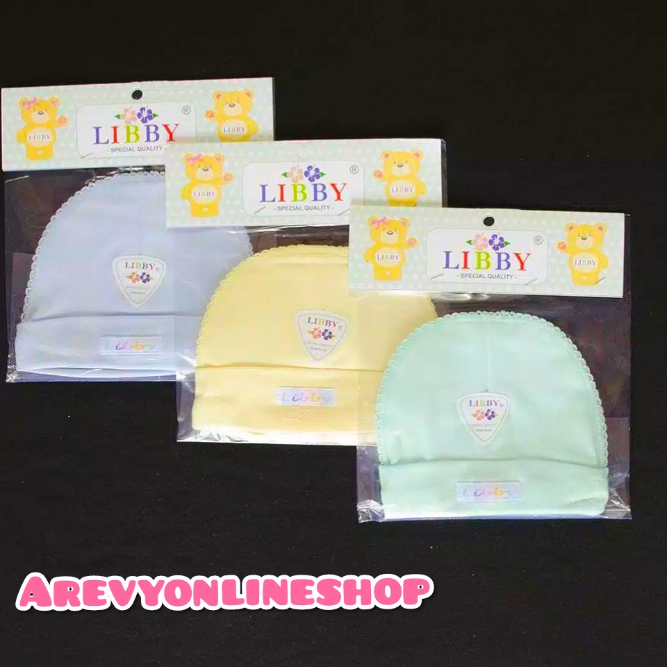 Libby Topi Bayi Bulat / Tali Polos Warna | Perlengkapan Baju Bayi Newborn Kado Bayi