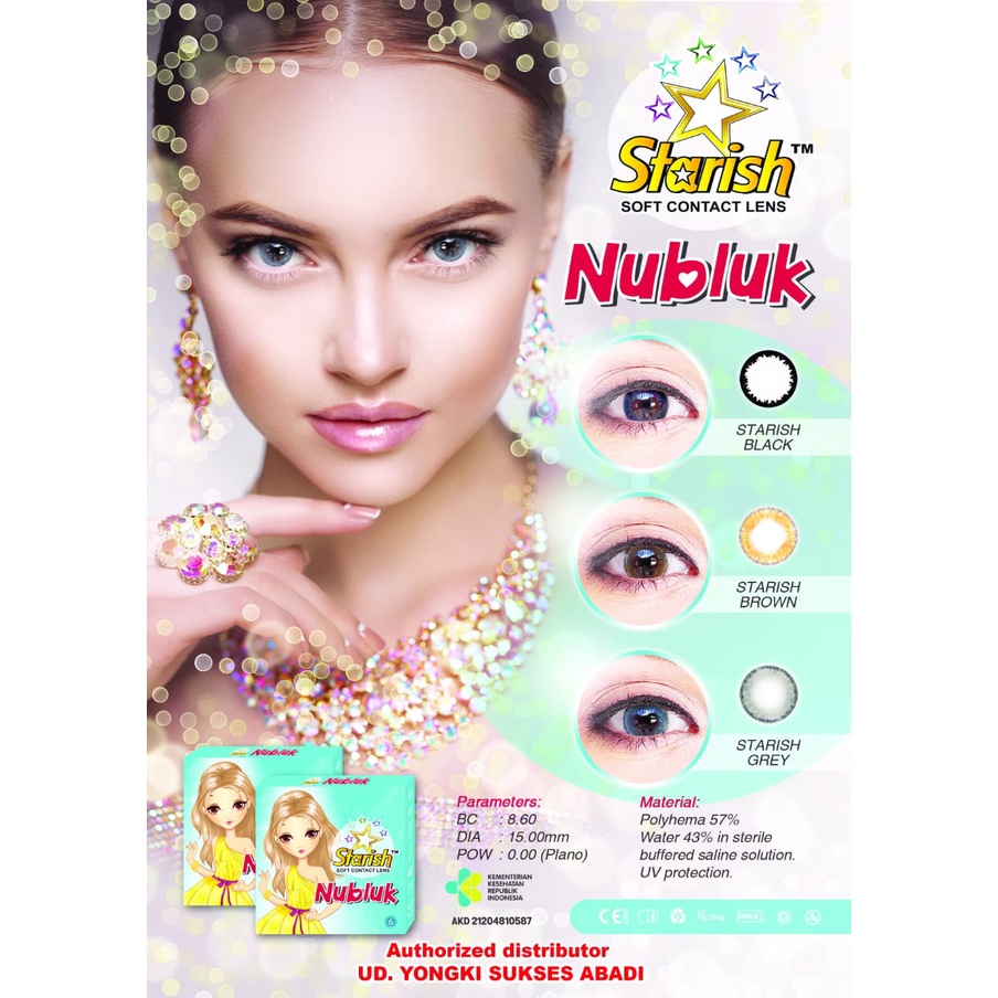 [ Normal ] HARGA MURAH : SOFTLENS STARISH NUBLUK COLOR 15mm