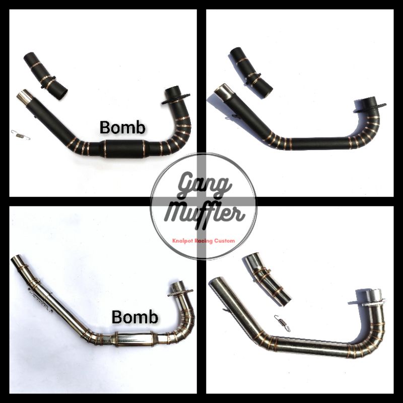 Leheran Knalpot Motor Custom + Slip On Japstyle Brat Cafe racer Bobber Scrambler Tracker Chopper