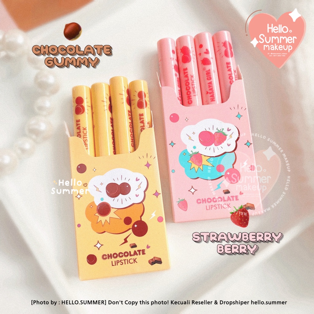 𝐌𝐀𝐓𝐓𝐄 𝐋𝐈𝐏𝐒𝐓𝐈𝐂𝐊 - HASAYA GIRL Chocolate &amp; Strawberry Gummy Set Matte Lipstick