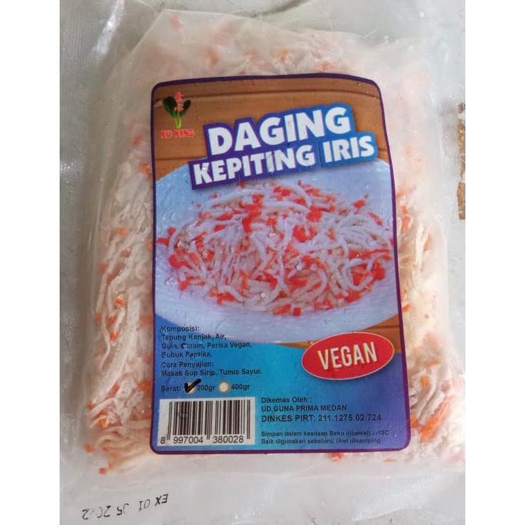 

DAGING KEPITING IRIS XU XING - VEGAN - FROZEN VEGETARIAN FOOD