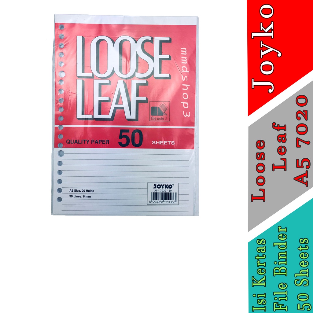 

Isi Kertas File Binder - Joyko - Loose Leaf A5 7020 - 50 Sheets