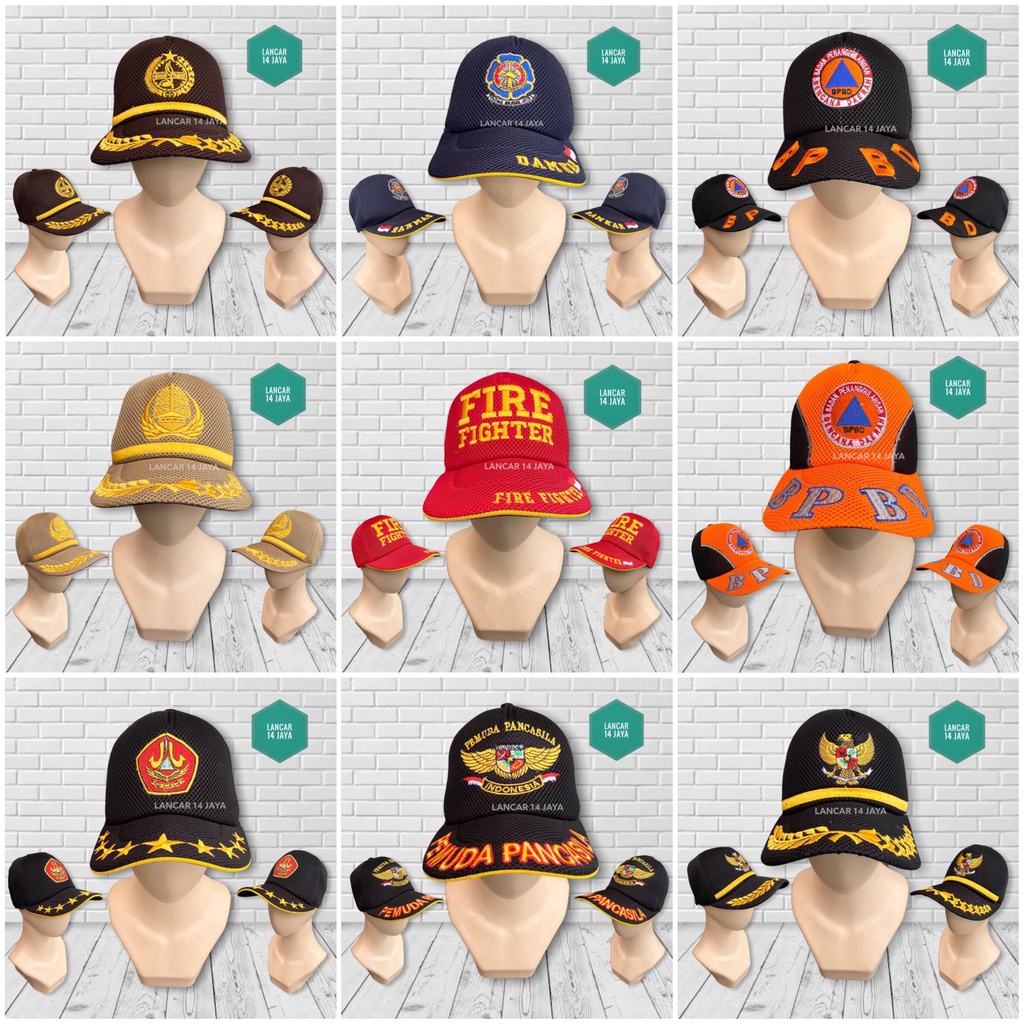 Topi Satpam - Topi Security - Topi Doubel Mess Satpol PP - Topi Jaring Dobel Mess - Topi Dinas Topi Jaring PP Pemuda Pancasila - Topi Jala Bordir Logo - Topi Pramuka - Topi BPBD - Topi Pemadam - Topi Fire Fighter - Topi Linmas - Topi Kades