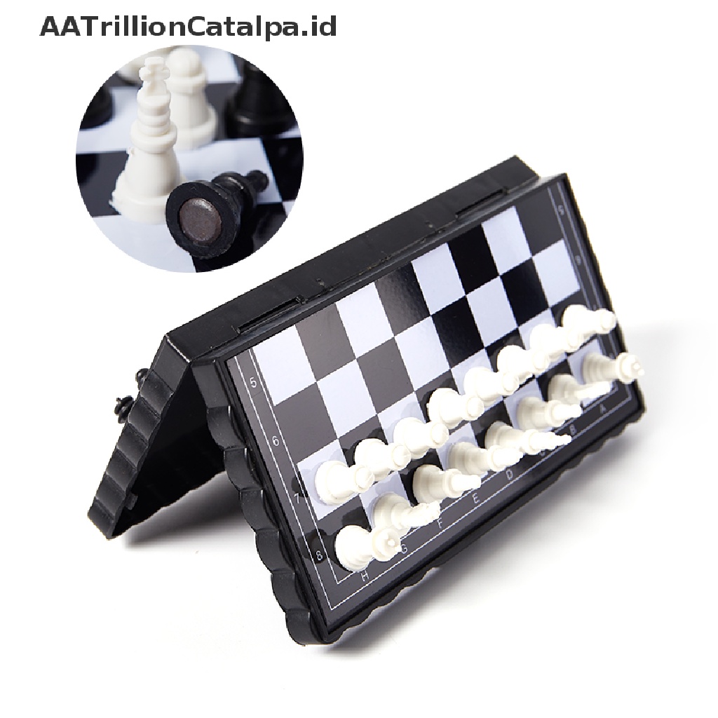 Aatrillioncatalpa 32pcsset Mainan Papan Catur Lipat Mini Portable Bahan Plastik Untuk Anakoutdoor