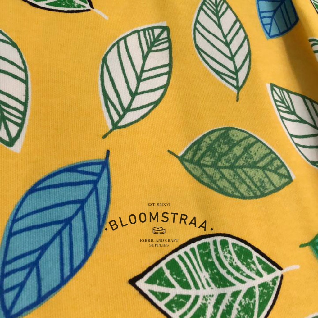 Kain Kanvas Daun Kuning Bahan Yellow Leaf Canvas Fabric