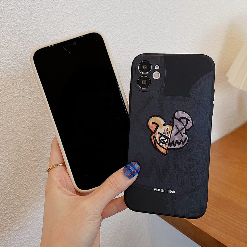 Art Oil painting Girl Soft Case iP iPhone 6 6S 7 8 + Plus X XS XR 11 12 13 Pro Max Black Violent Bear Casing Xiaomi Redmi 8 9 10 9A 9C 9T Note 7 11 Pro