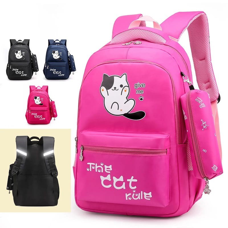 BACKPACK THE CAT RULE MURAH / TAS RANSEL ANAK KOREAN / TAS RANSEL ANAK SEKOLAH / TAS RANSEL MURAH