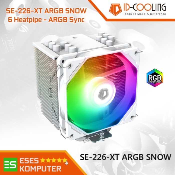 ID-COOLING SE-226-XT ARGB SNOW WHITE 120MM CPU Cooler HSF Intel / AMD