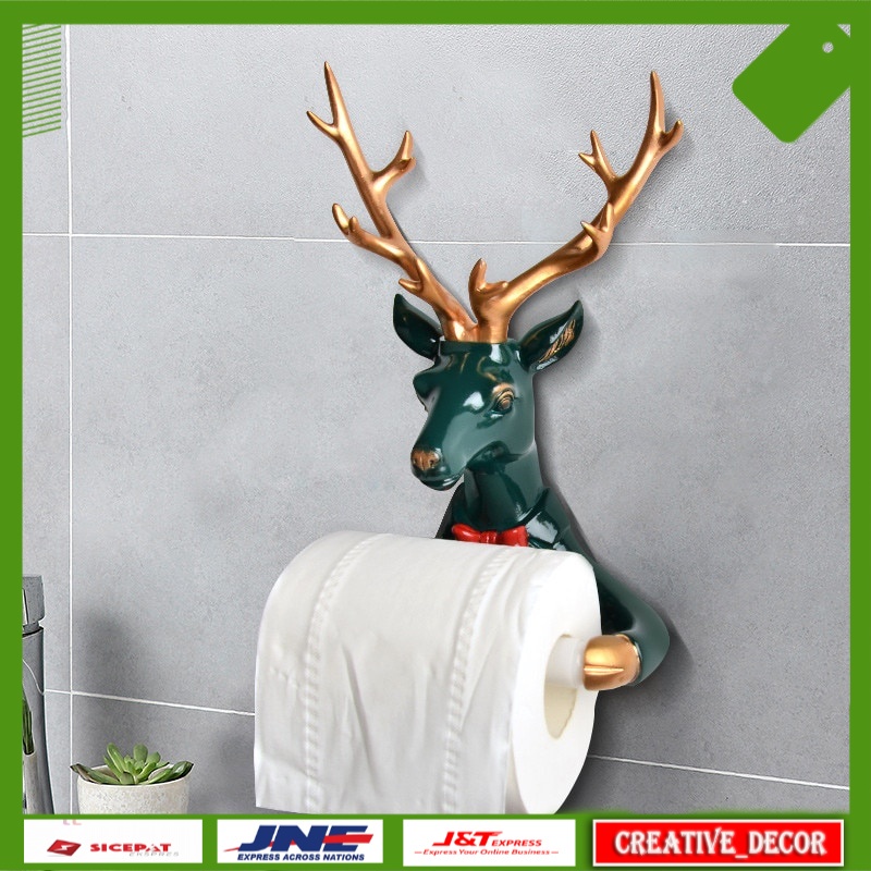 Tempat Tisu Estetik Lucu Nordic animal sculpture roll paper holder creative cute cartoon dog deer ti
