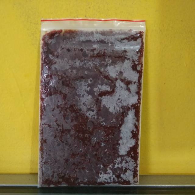 gojek Cacing beku cabek 1kg pakan ikan louhan