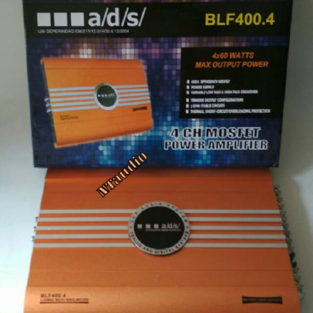 A/D/S BLF400.4 (4x60Watts -Max Output Power) 4CH Mosfet Power Amplifier