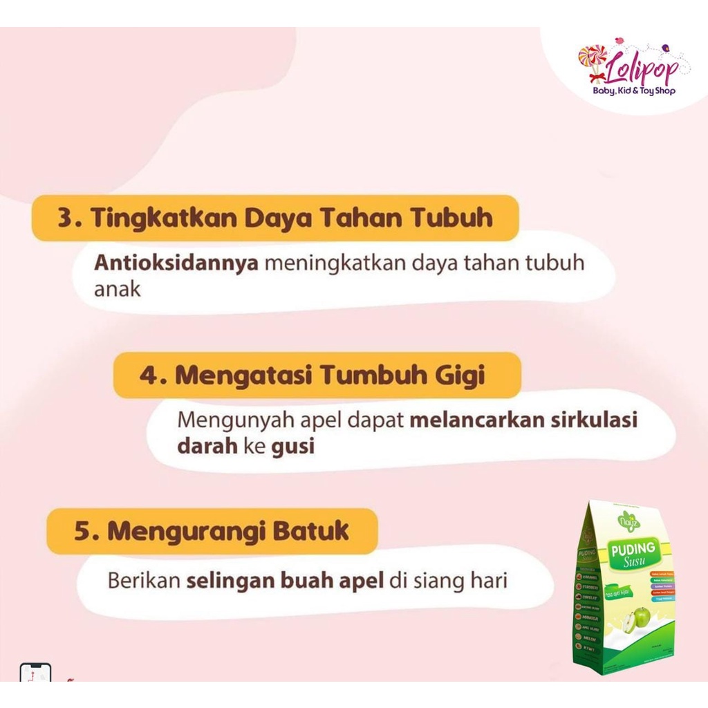 Nayz Puding Susu Rasa Apel Hijau  200gr