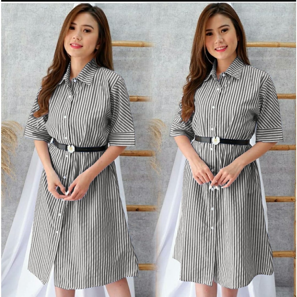 FWG - DRESS JOANA SALUR / DRESS WANITA / BAJU DRESS WANITA TERBARU / DRESS / CASUAL DRESS