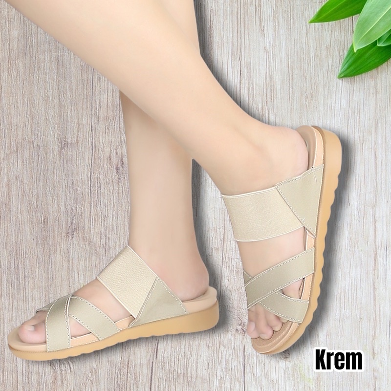 Milicca Sandal Wanita Platform Karet Kasual Virasina