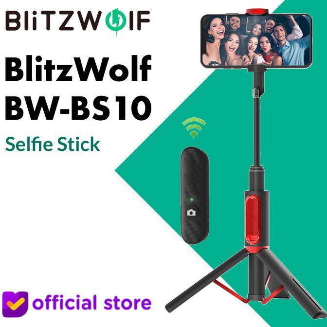 Blitzwolf Bw Bs10 Selfie Stick Mini Tripod Foldable Wireless Bluetooth