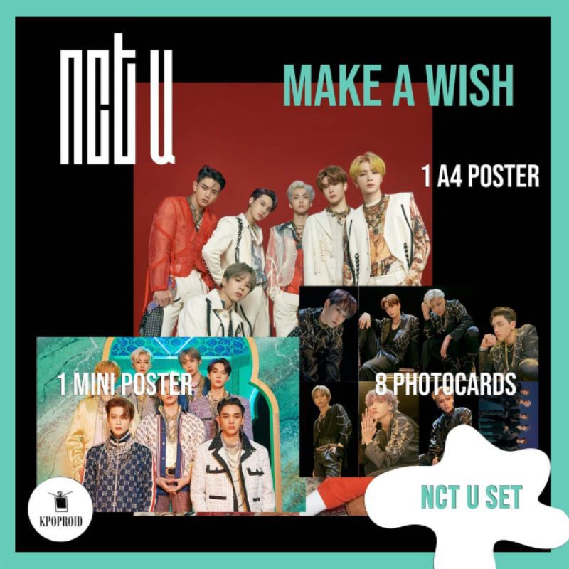 NCT U MAKE A WISH POLAROID PHOTOCARD POSTER MERCH SET MURAH