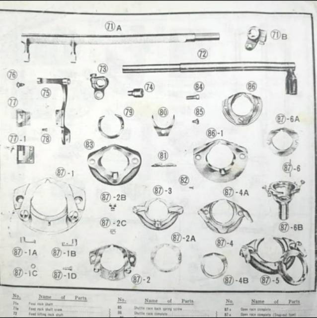 P/N 82 1 pcs Baut Per Blok Mesin Jahit Butterfly