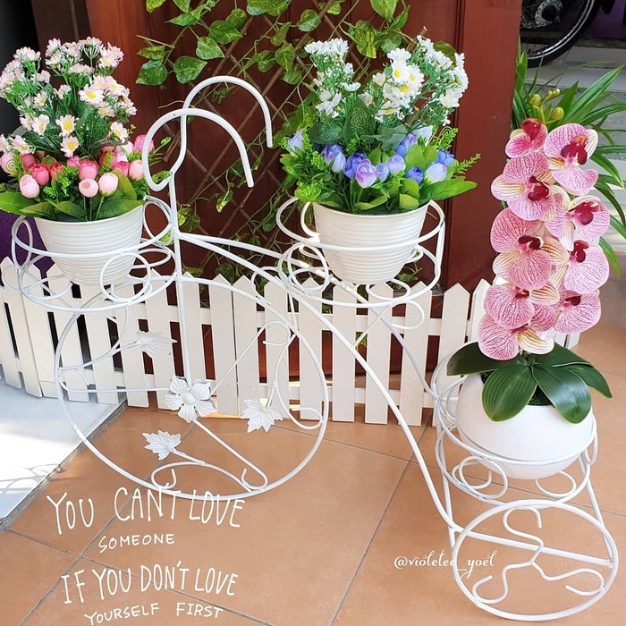 Aksesoris Sepeda - Rak Sepeda Bunga Shabby Tanpa Pot Dan Bunga