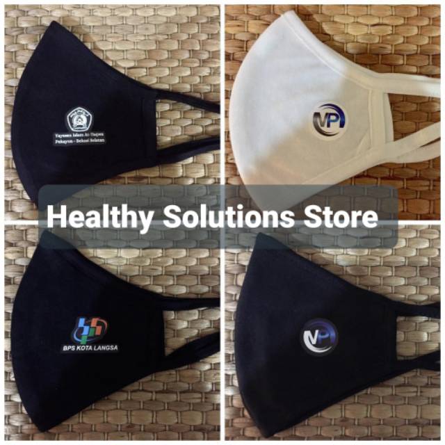 MASKER KAIN HEADLOOP CUSTOM LOGO PERUSAHAAN KOMUNITAS SENDIRI MIN.ORDER 2 LUSIN