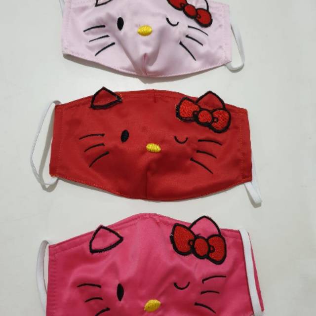 Masker hello kitty anak cewe import