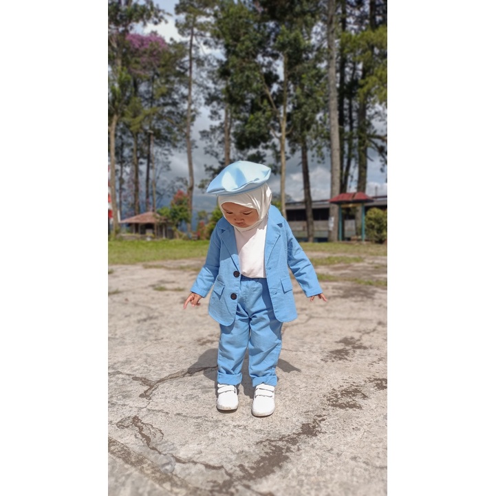 Zahra Setelan Anak Perempuan Polly Blazer Bahan Katun | Pakaian Anak Terlaris Umur 1 - 7 Tahun