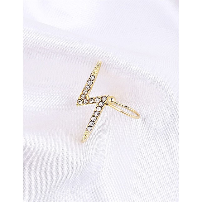 LRC Anting Jepit Fashion Five-pointed Star Pearl Geometric Pierced (1pcs) P9483