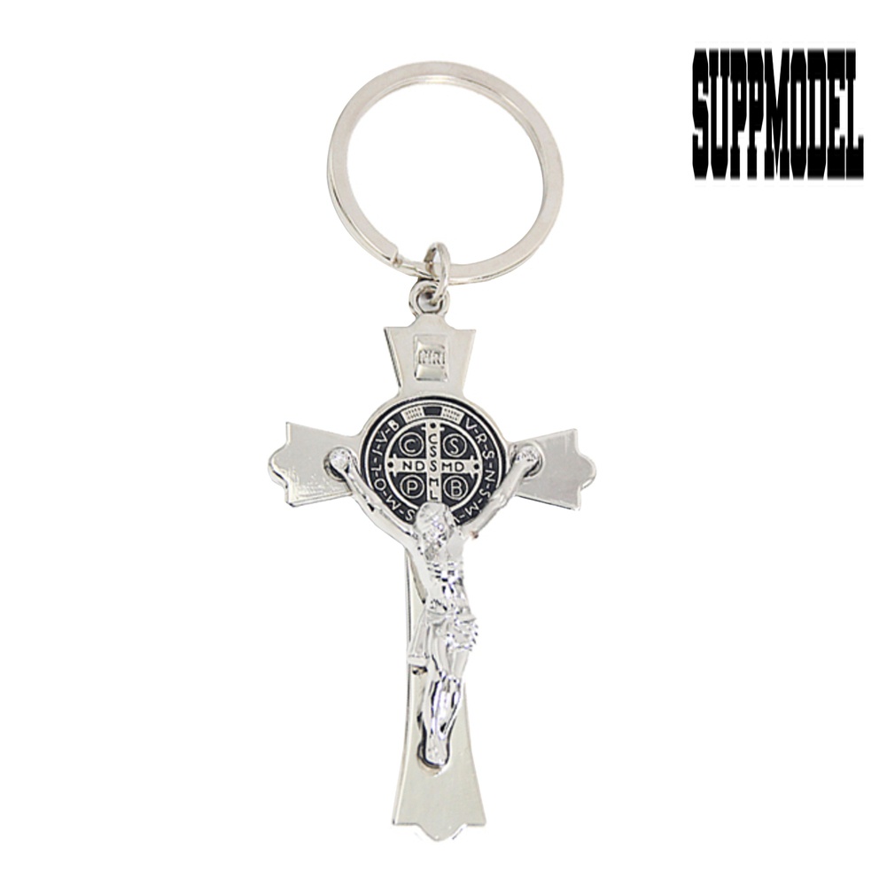 &lt; Suppmodel &gt; Gantungan Kunci Bentuk Salib Yesus Bahan Metal Untuk Hadiah