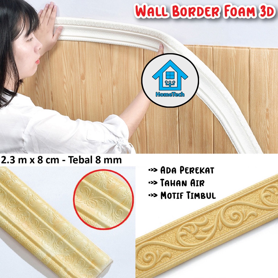 HT Wallpaper Stiker List Wall Paper Wallpaper Wall List Border Sticker Foam 3D-4